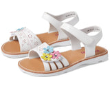 Light Gray Valencia Imports (Rachel Shoes) Toddler and Little Girls Tiana Sandal w/ Velcro Strap White / Multi