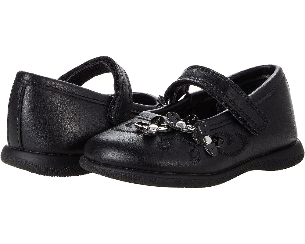 Black Valencia Imports (Rachel Shoes) Toddler Girls Honesty Mary Jane w/ Velcro Strap Black