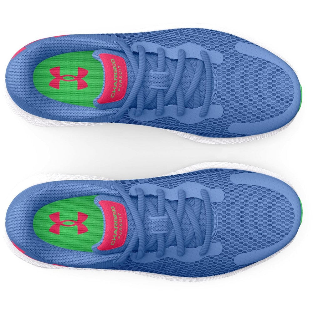 Steel Blue Under Armour Girls UA Charged Pursuit 2 River