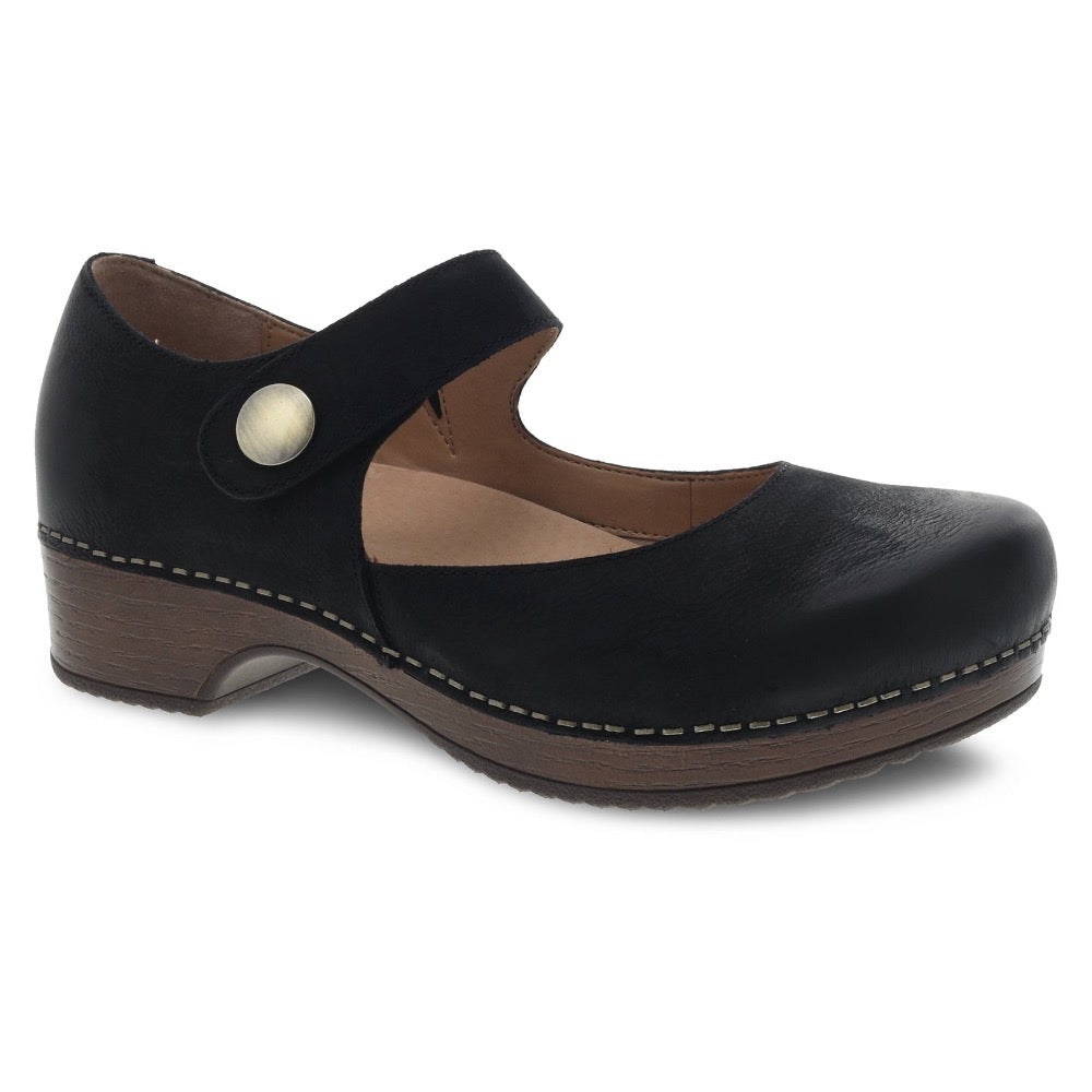 Dark Slate Gray Dansko Women's Beatrice Clog Black Burnished Nubuck