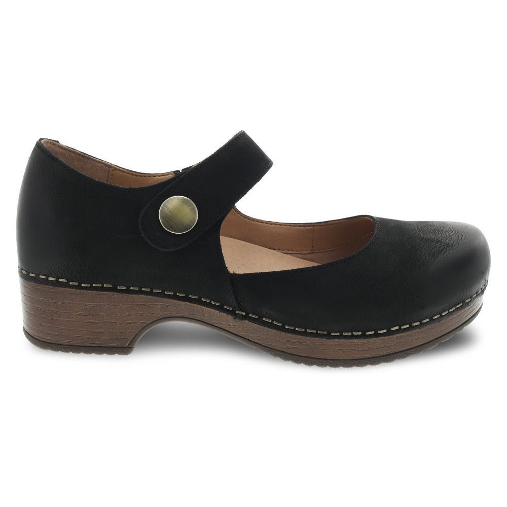 Dark Slate Gray Dansko Women's Beatrice Clog Black Burnished Nubuck