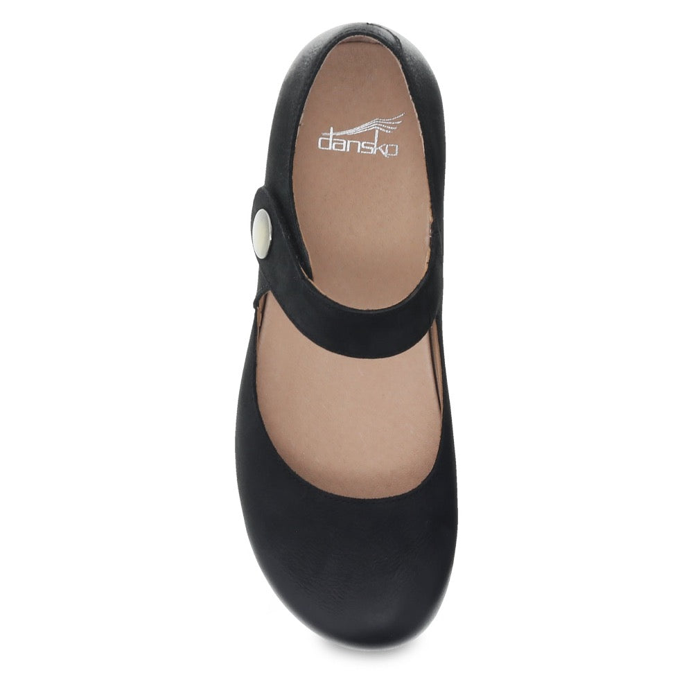 Rosy Brown Dansko Women's Beatrice Clog Black Burnished Nubuck