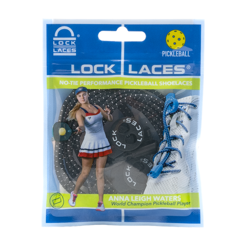 Lock Laces Adults and Kids Elastic No-Tie Performance Pickleball Shoe Laces Black