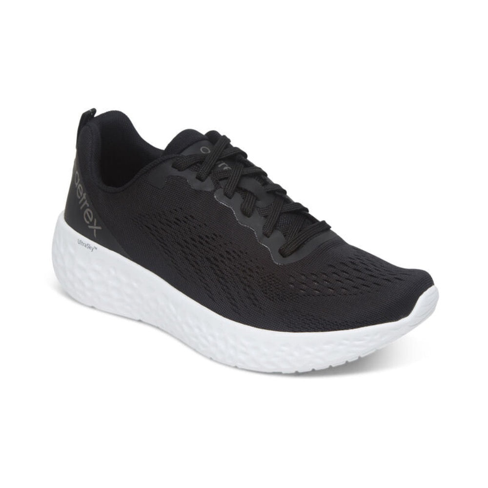 Light Gray Aetrex Women's Danika Arch Support Sneaker Black