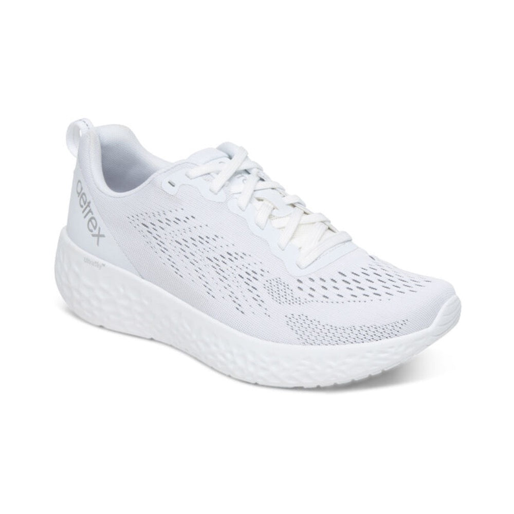 Lavender Aetrex Women's Danika Arch Support Sneaker White