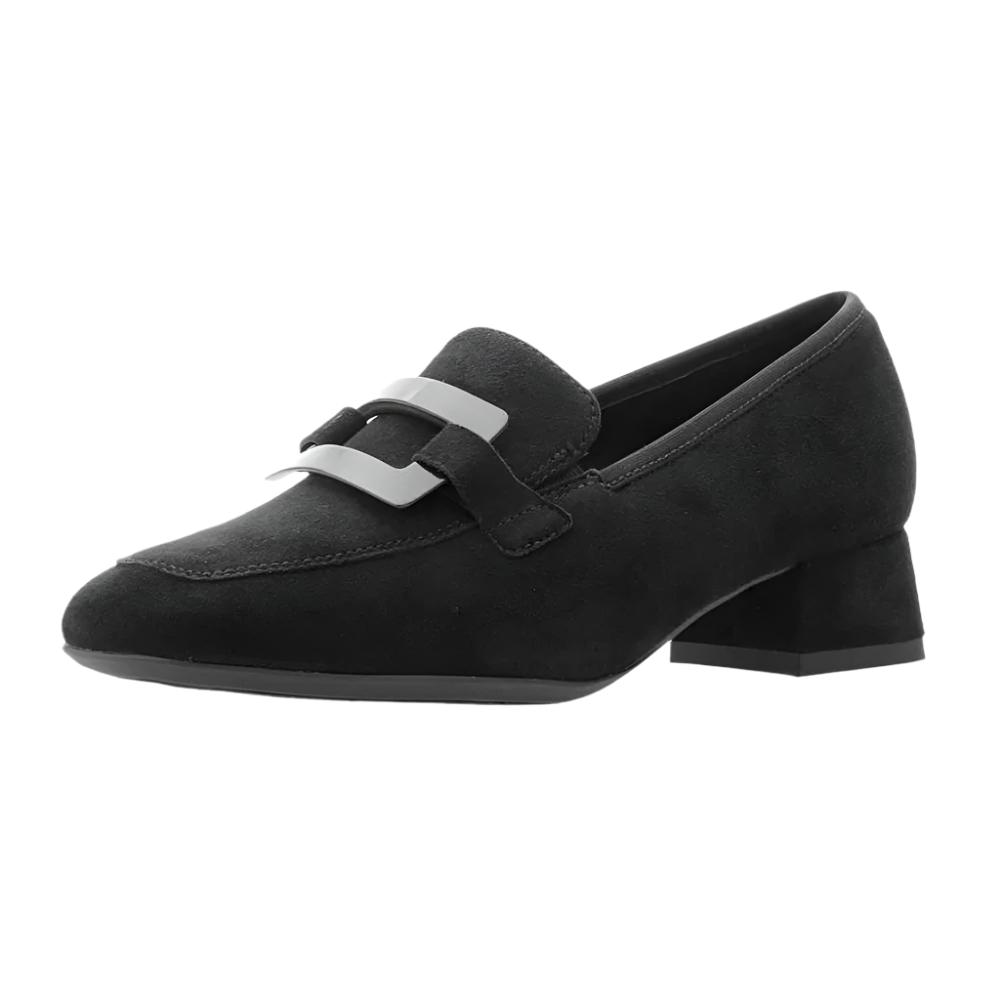 Dark Slate Gray Ara Women's Glimmer Loafer Pump Black Kid Suede