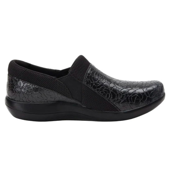 Dark Slate Gray Alegria Women's Duette Slip On Shoe Flourish Black Wide