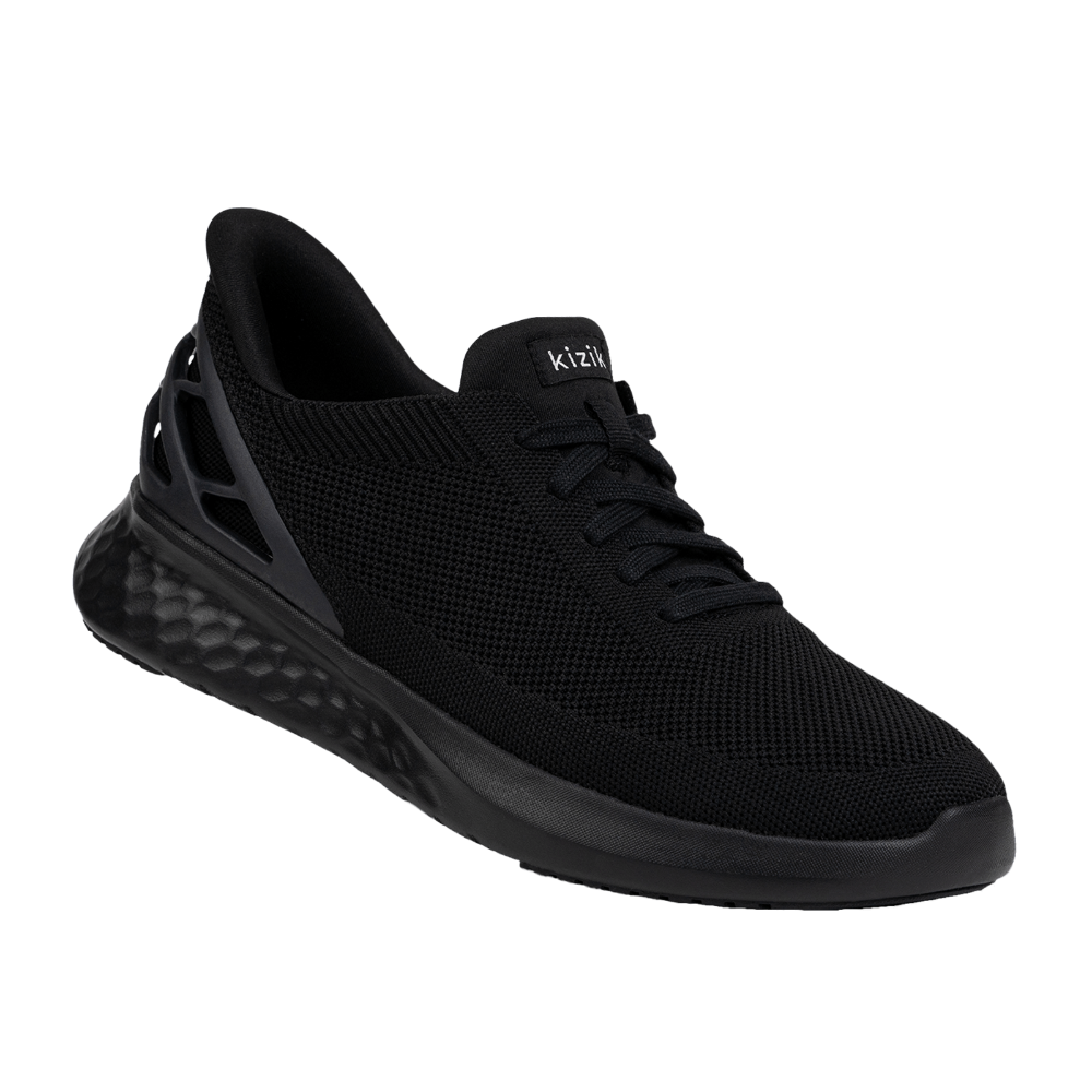 Black Kizik Unisex Athens Hands-Free Knit Sneaker Black Out