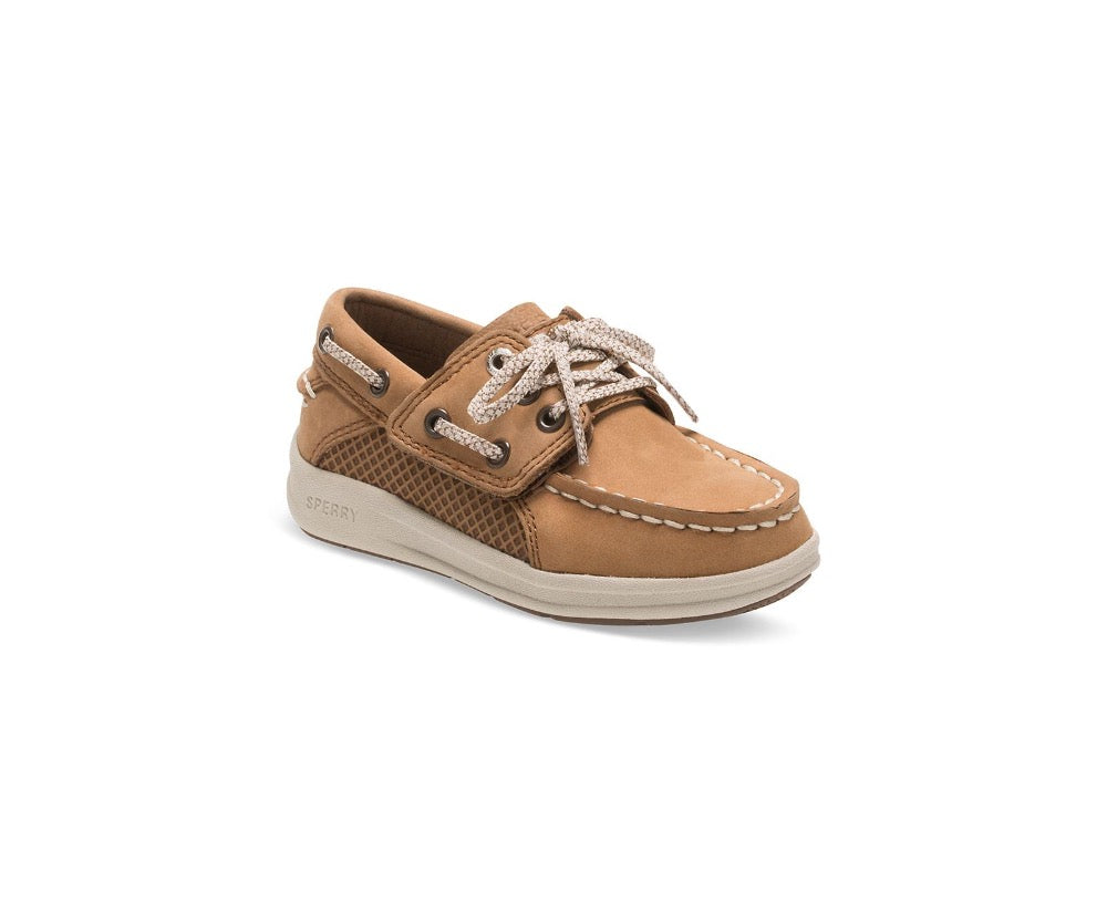 Rosy Brown Sperry Boys Gamefish Jr Boat Shoes Dark Tan Leather