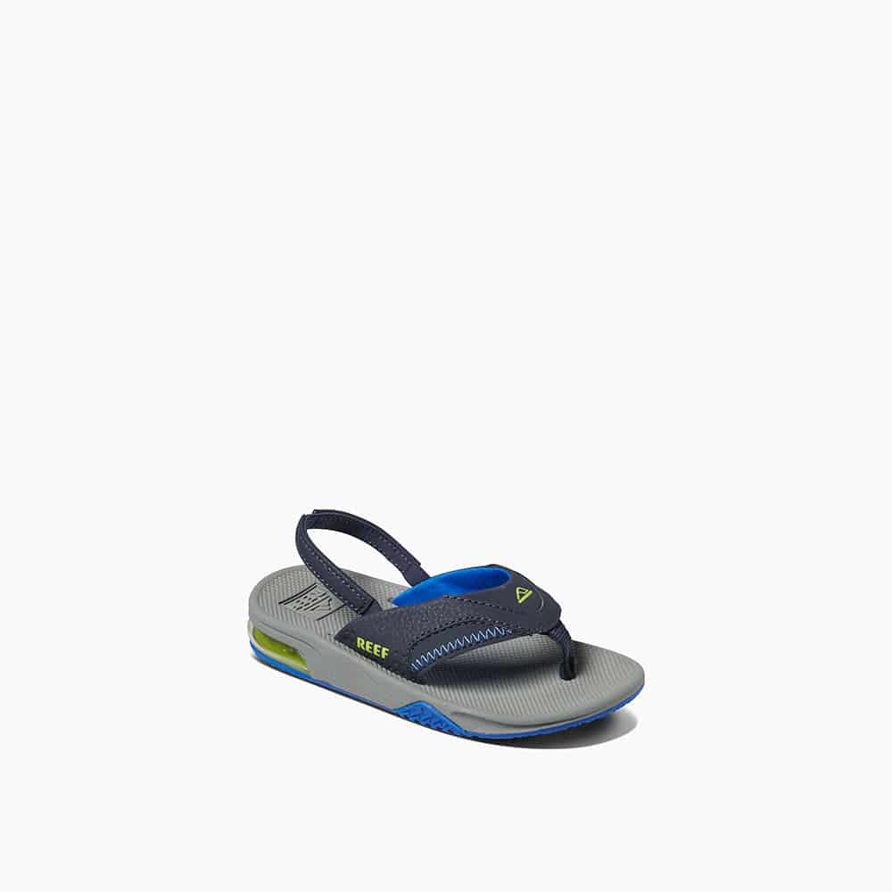 Snow Reef Boys Little Fanning Flip Flop w/ Backstrap Navy / Lime
