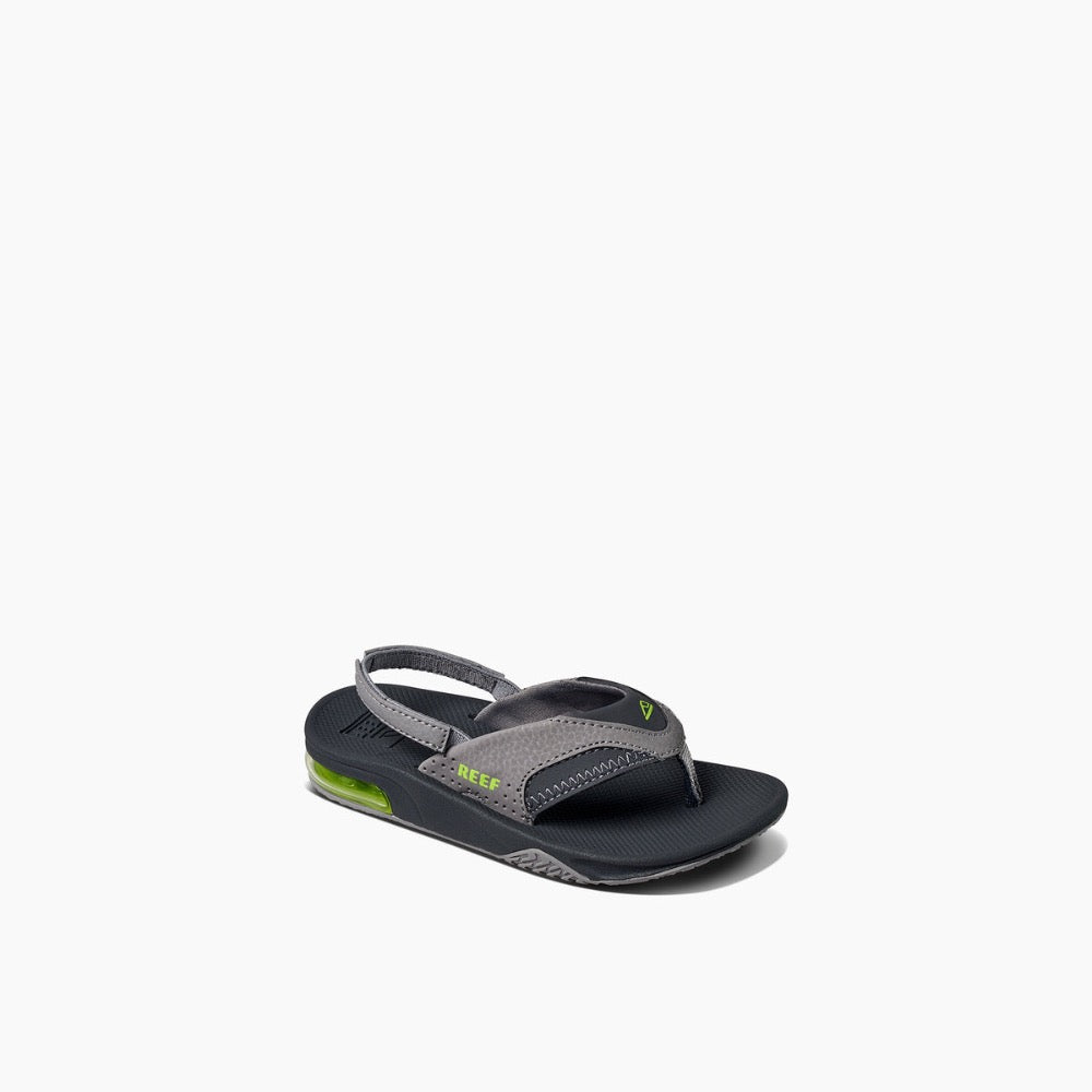 Snow Reef Boys Fanning Flip Flop w/ Backstrap Grey / Volt