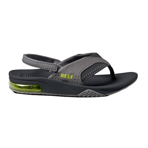 Snow Reef Boys Fanning Flip Flop w/ Backstrap Grey / Volt