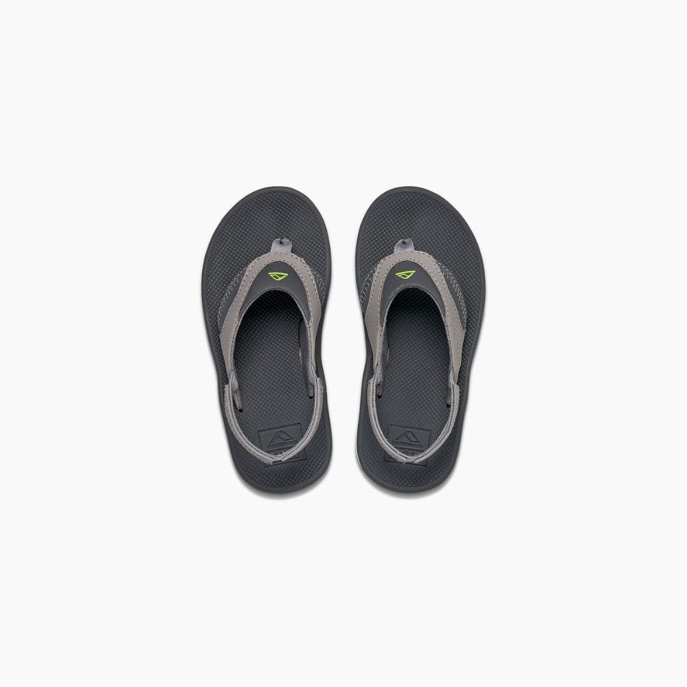Snow Reef Boys Fanning Flip Flop w/ Backstrap Grey / Volt