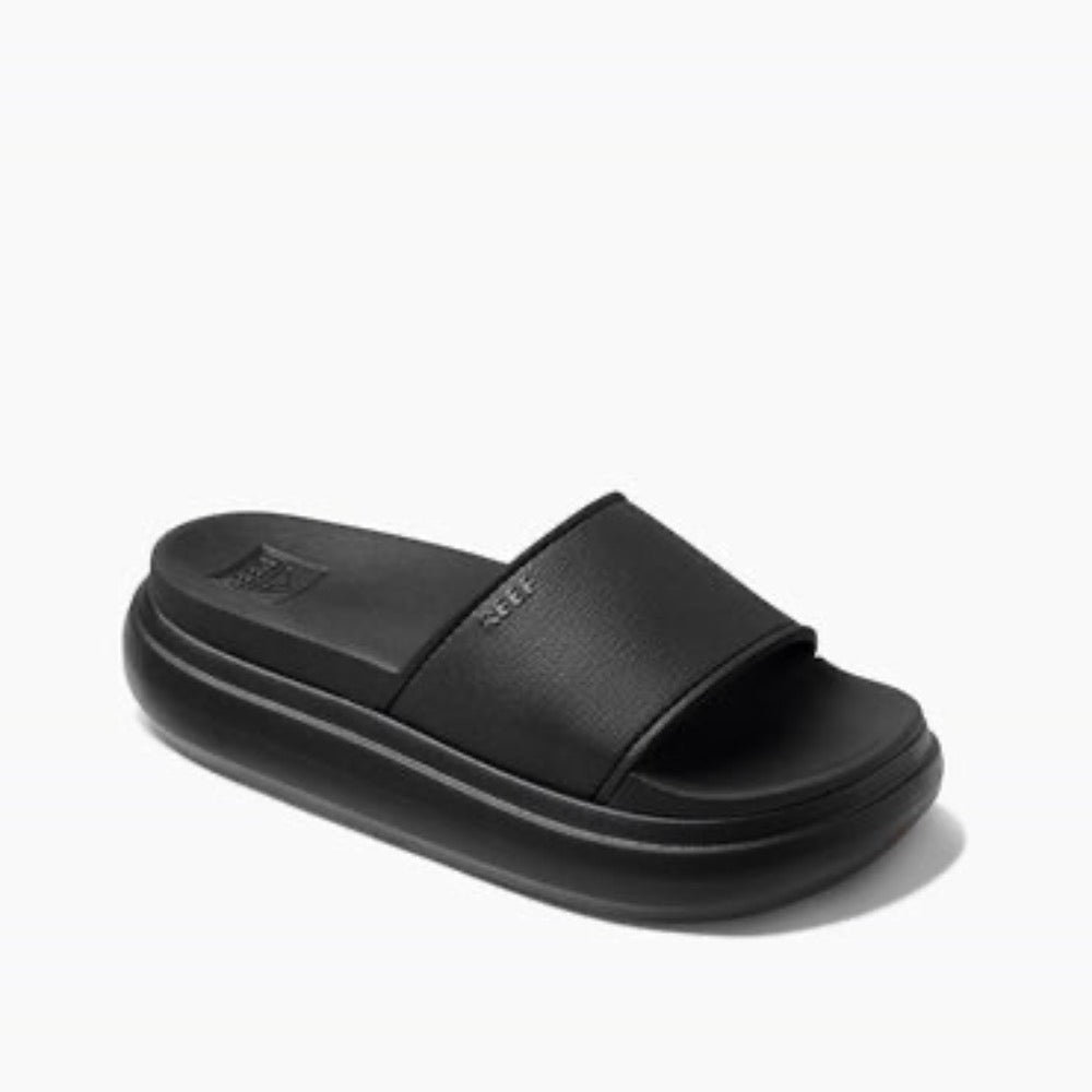 Dark Slate Gray Reef Women's Cushion Bondi Bay Platform Slide Sandal Black / Black
