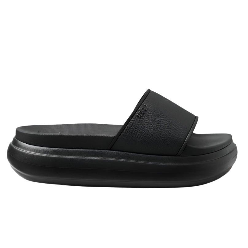Dark Slate Gray Reef Women's Cushion Bondi Bay Platform Slide Sandal Black / Black