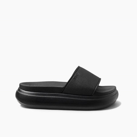 Reef Women's Cushion Bondi Bay Platform Slide Sandal Black / Black