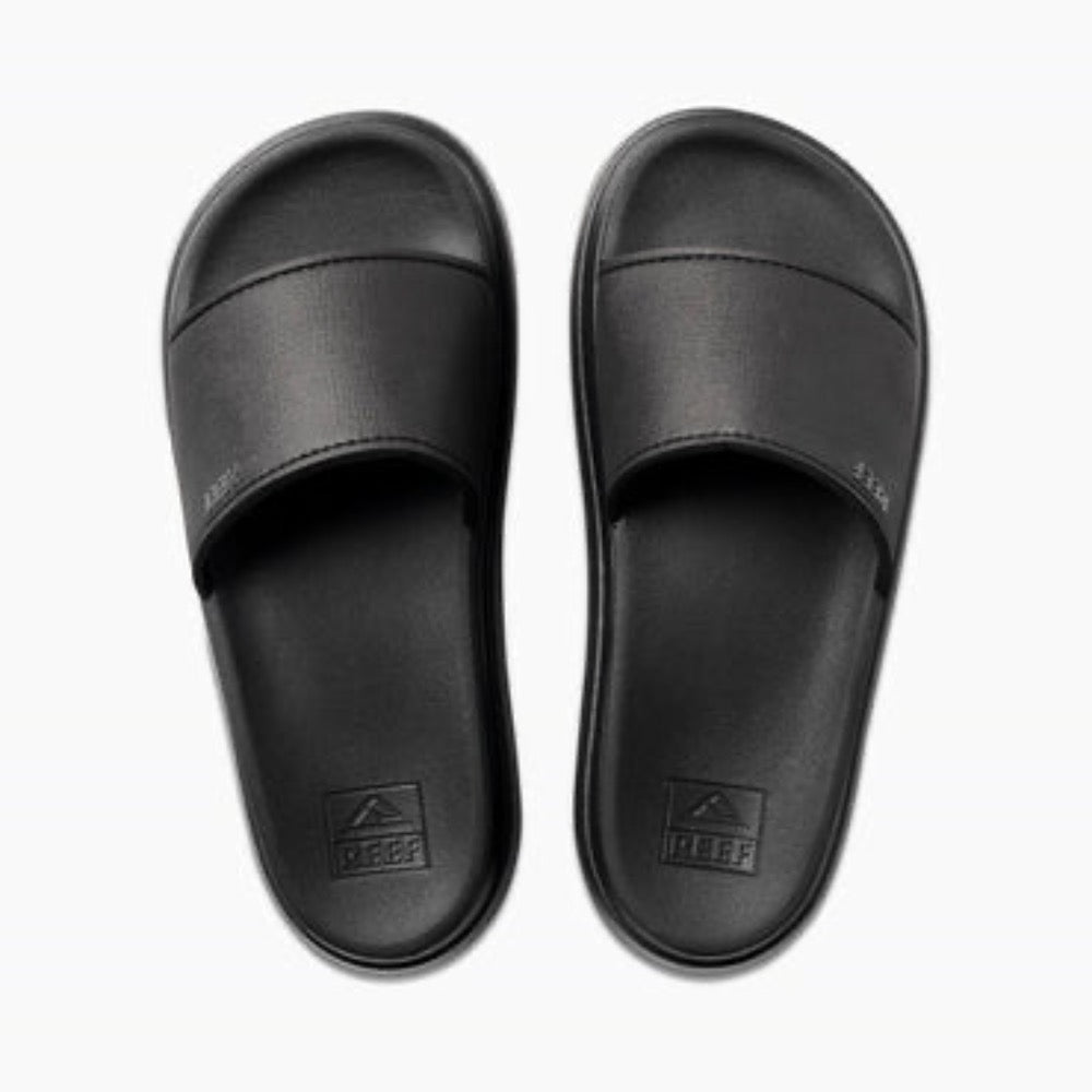 Dark Slate Gray Reef Women's Cushion Bondi Bay Platform Slide Sandal Black / Black