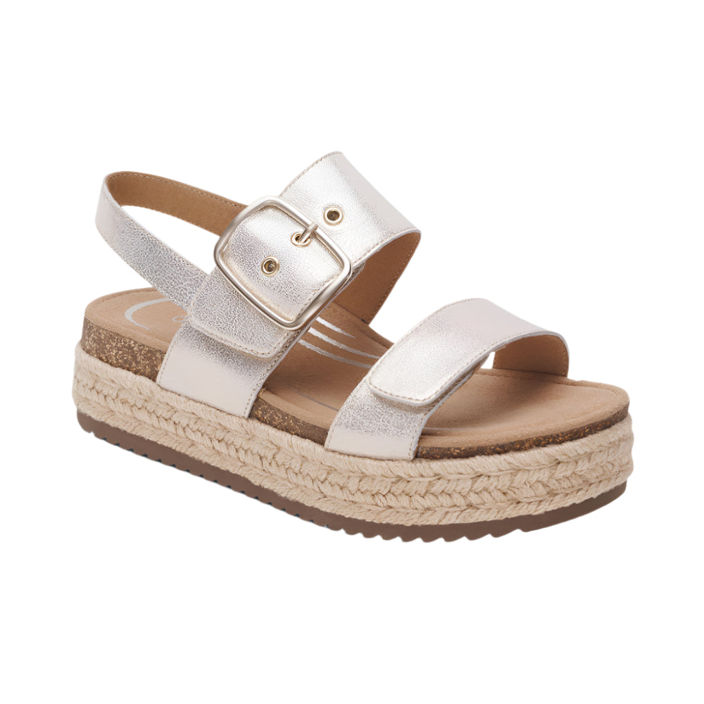 Dark Gray Aetrex Women's Vania Cork Platform Sandal Champagne