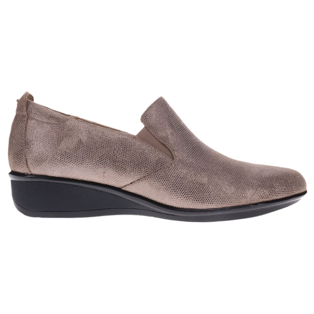 Dim Gray Revere Women's Jamaica Slip On Loafer Champagne Angle