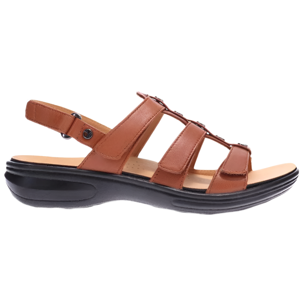 Dim Gray Revere Women's Toledo Sandal Cognac