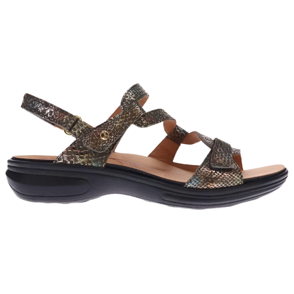 Dark Slate Gray Revere Women's Emerald Sandal Peacock Python