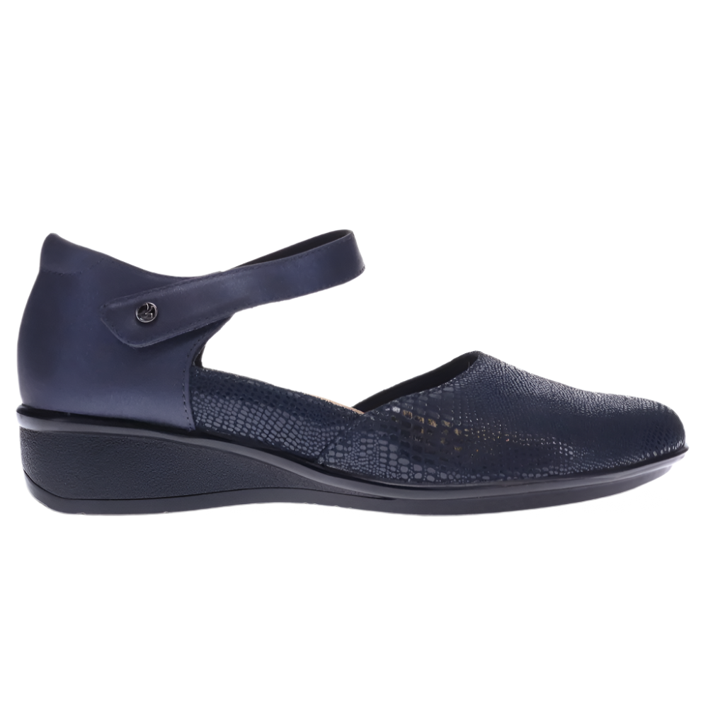 Dark Slate Gray Revere Women's Osaka Mary Jane Navy Lizard