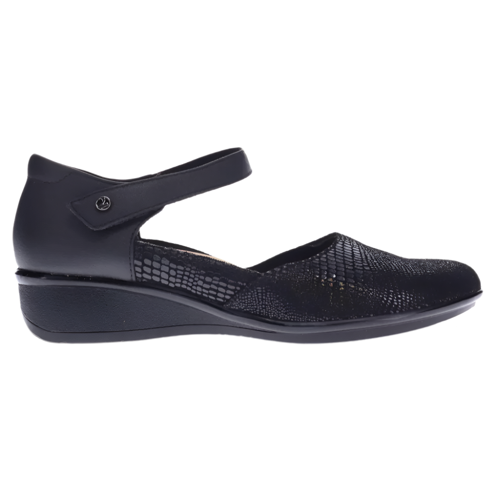 Dark Slate Gray Revere Women's Osaka Mary Jane Black Lizard