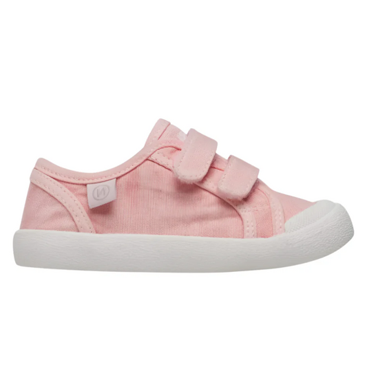 Gray Naturino Girls Summer VL Hook and Loop Pink Canvas