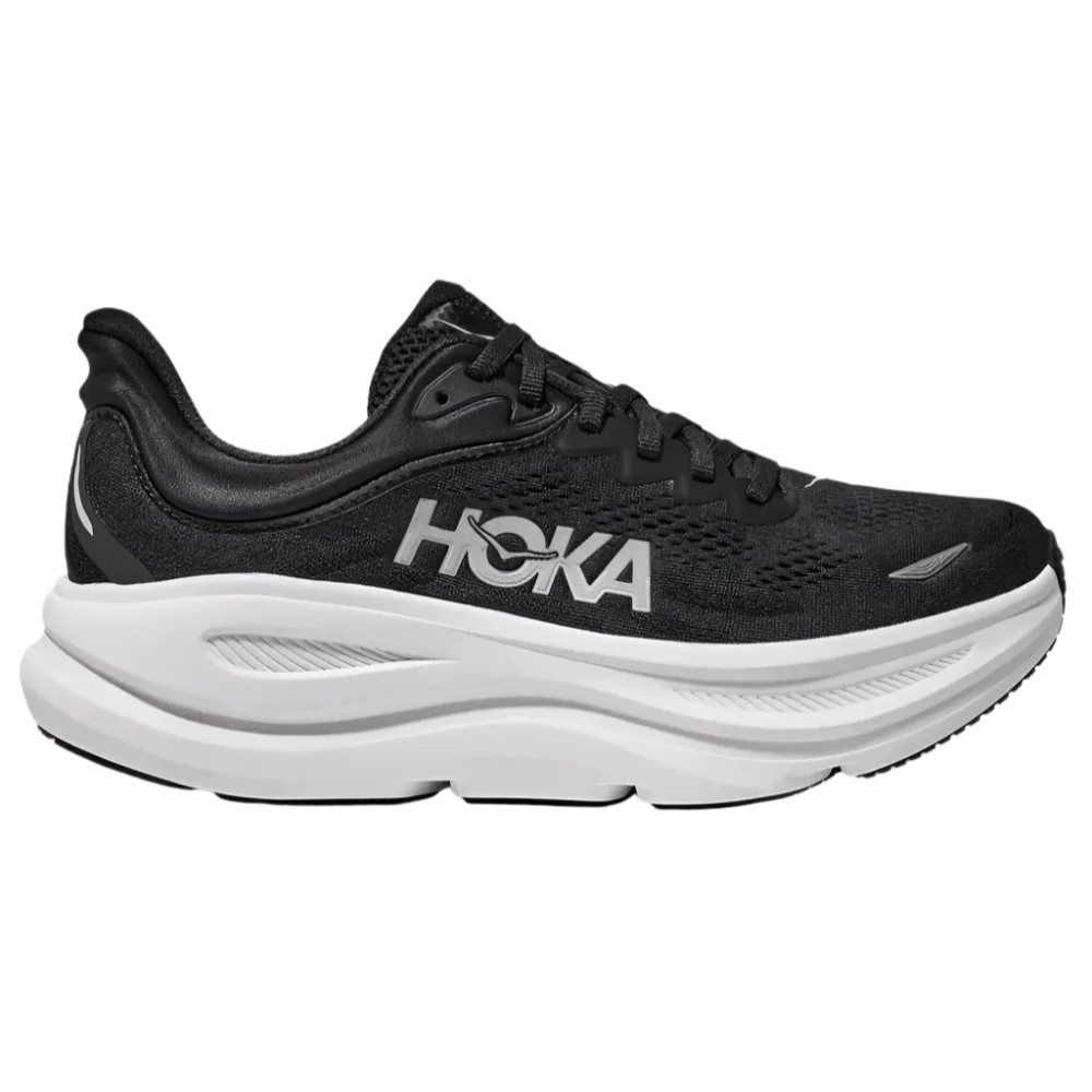 Dark Slate Gray Hoka Women's Bondi 9 Black / White Extra Wide