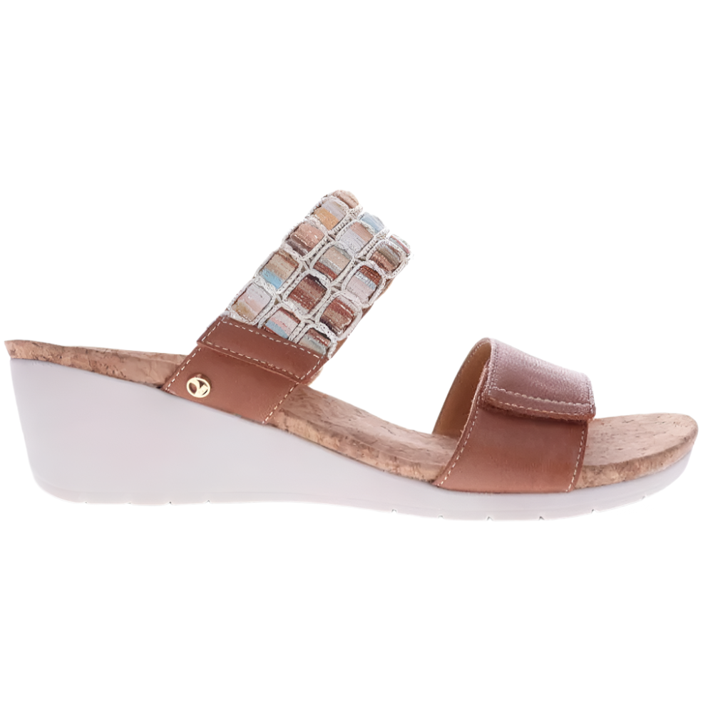 Light Gray Revere Women's Sorrento Sandal Cognac