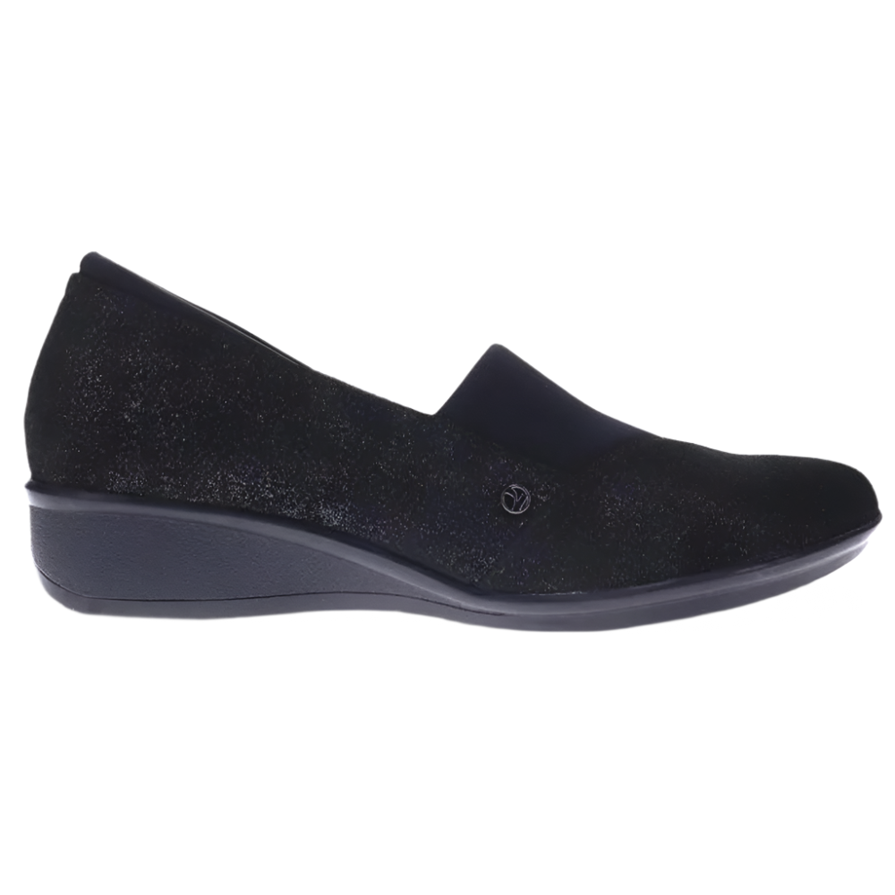 Dark Slate Gray Revere Women's Naples Stretch Loafer Midnight