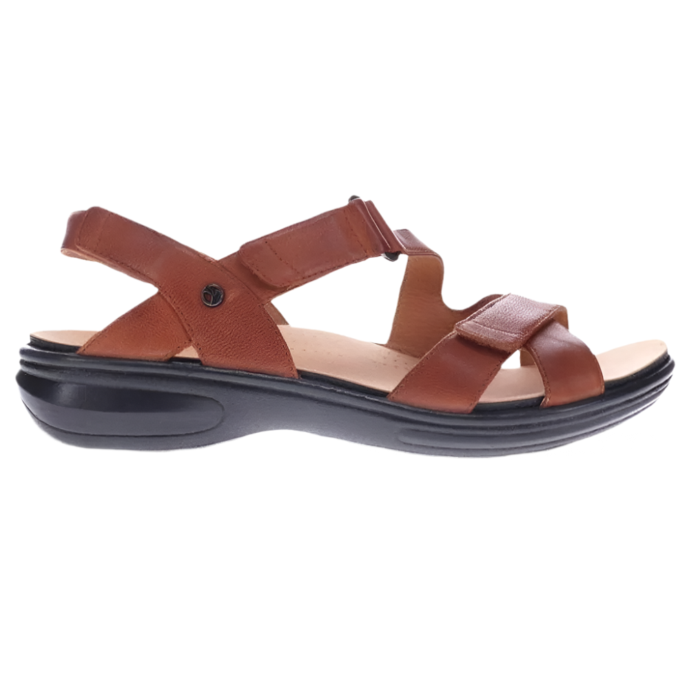 Dim Gray Revere Women's Zanzibar Sandal Cognac