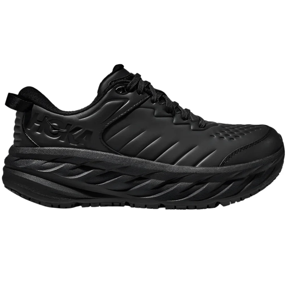 Hoka Women's Bondi Slip Resistant Black Black Wide – Comfort