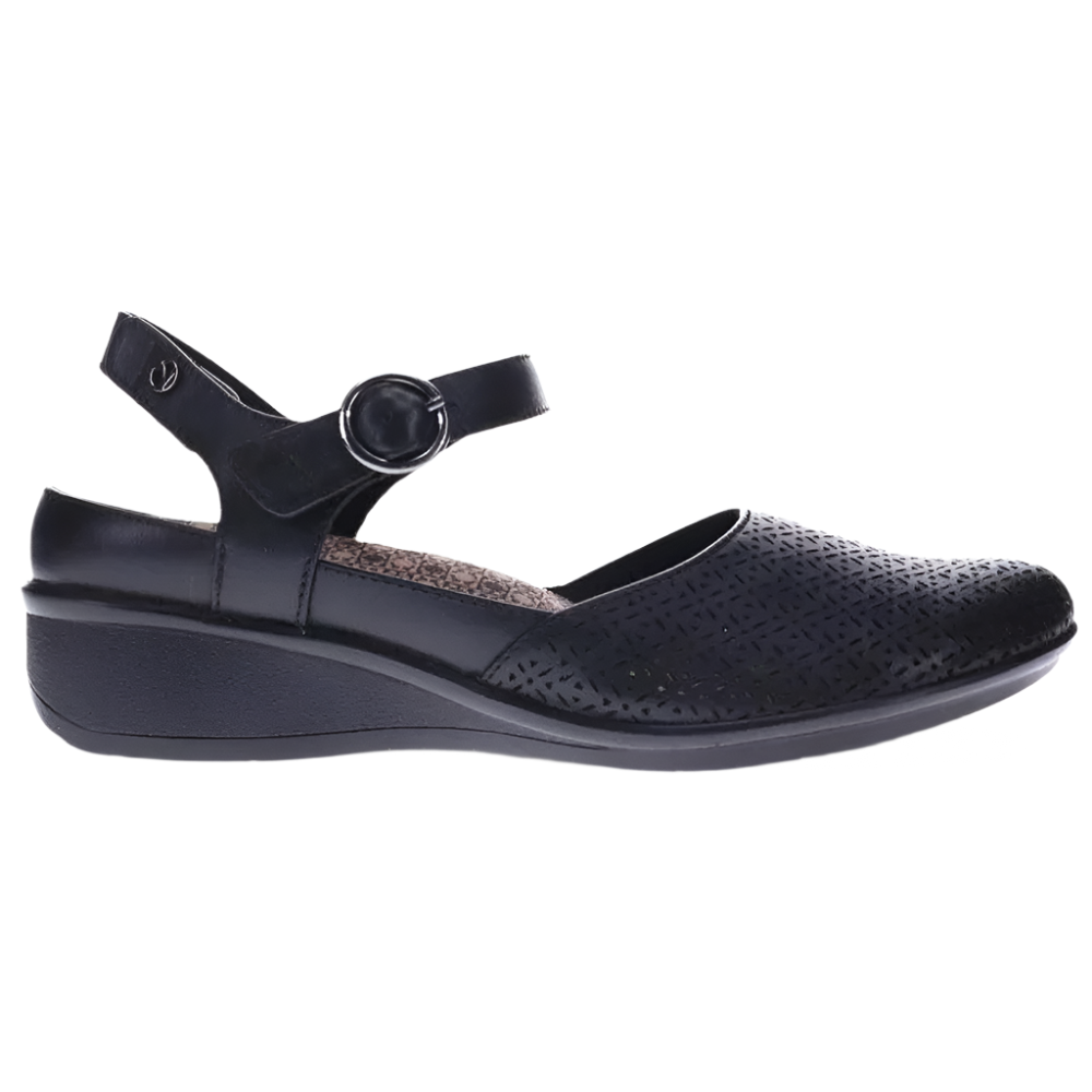 Dark Slate Gray Revere Women's Calabria Orthotic Closed Toe Sandal Black