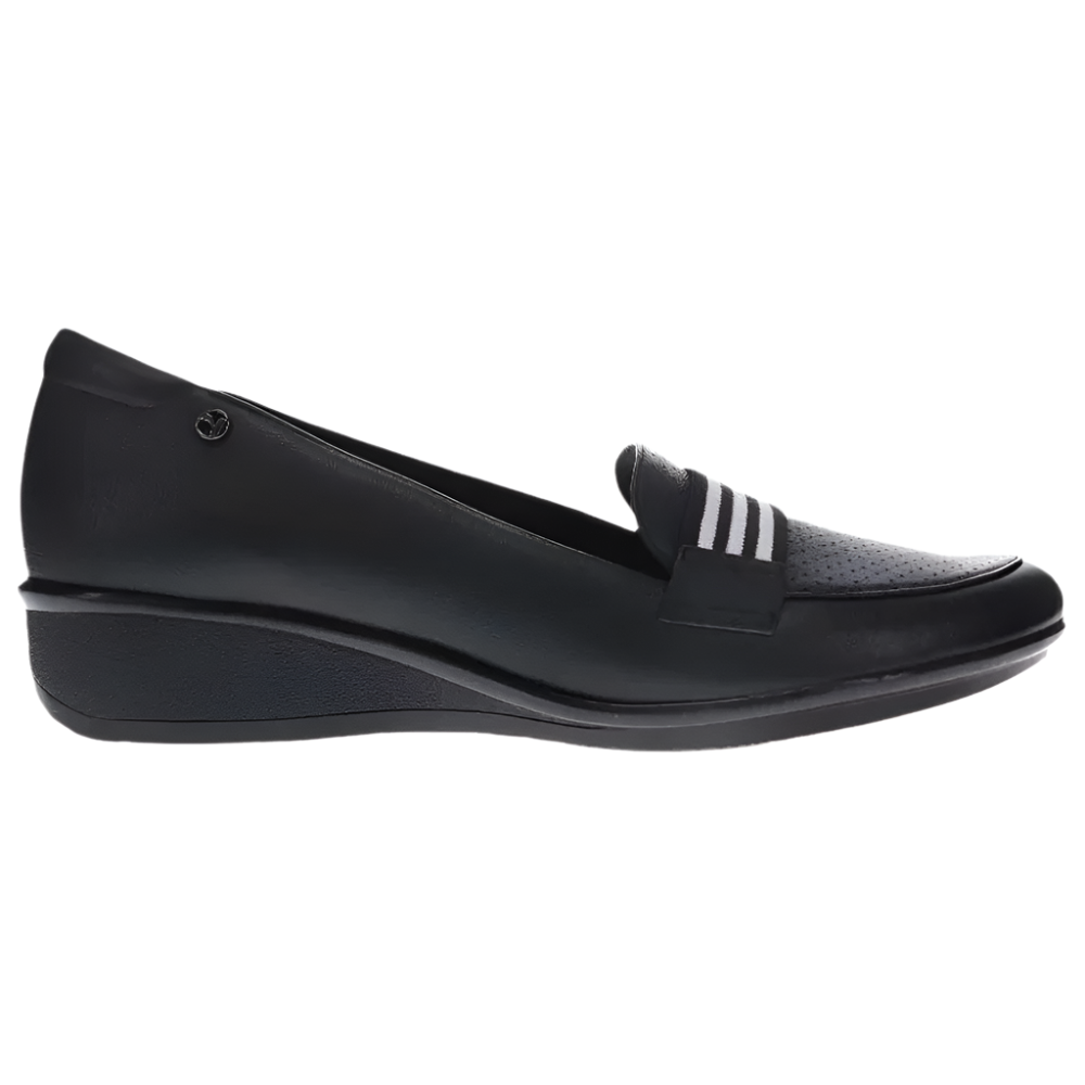 Dark Slate Gray Revere Women's Monte Carlo Wedge Loafer Black