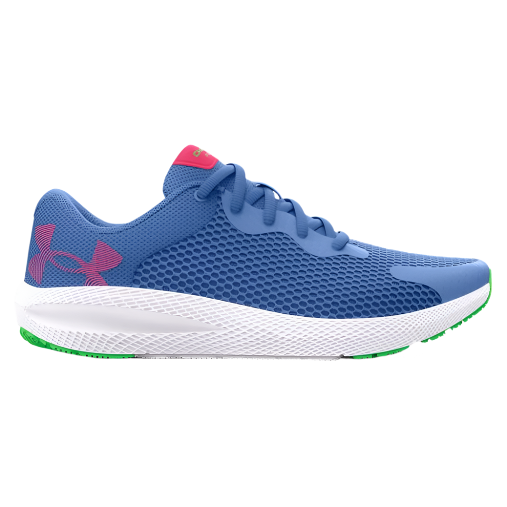 Steel Blue Under Armour Girls UA Charged Pursuit 2 River