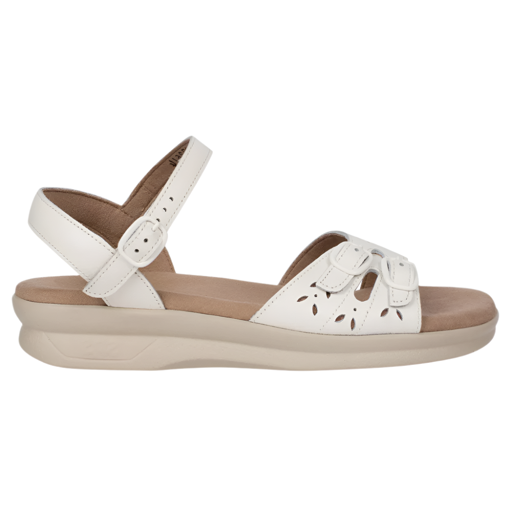 Dark Gray SAS Women's Duo Quarter Strap Sandal White