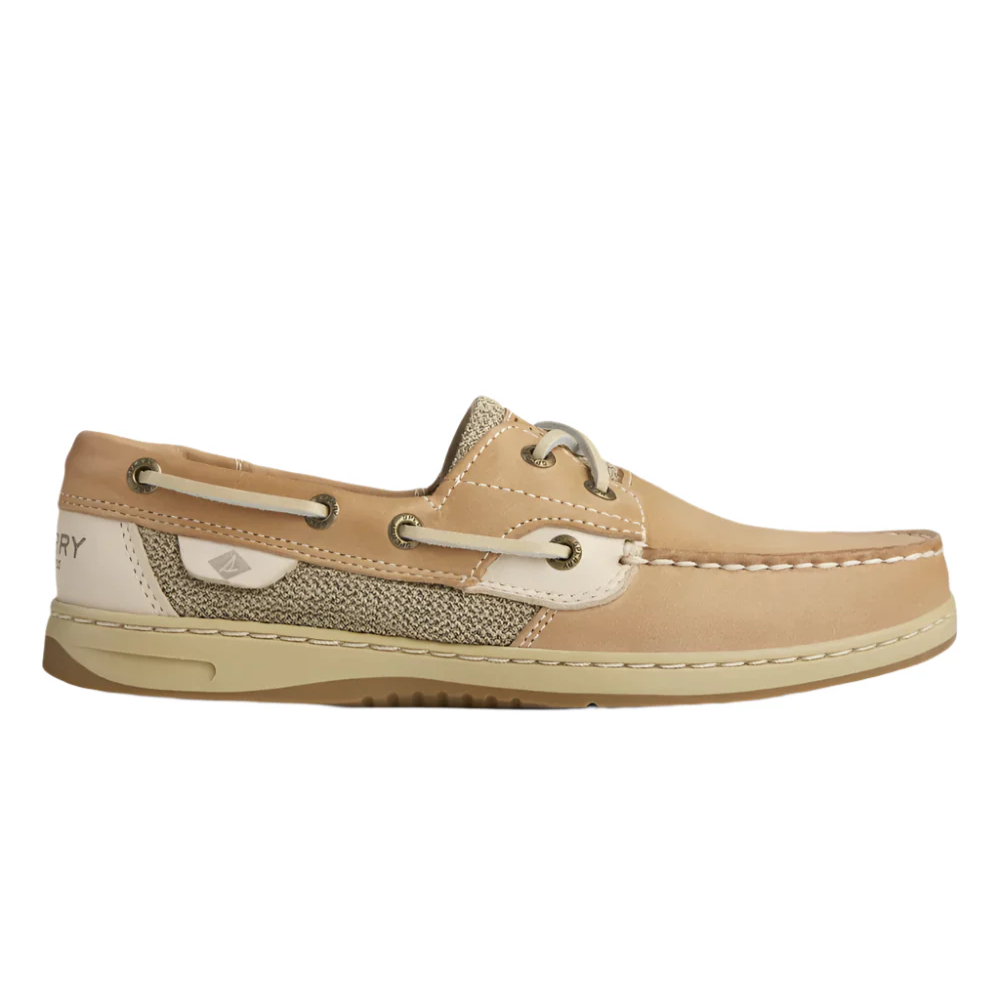 Rosy Brown Sperry Women's Bluefish 2-Eye Boat Shoe Linen / Oat