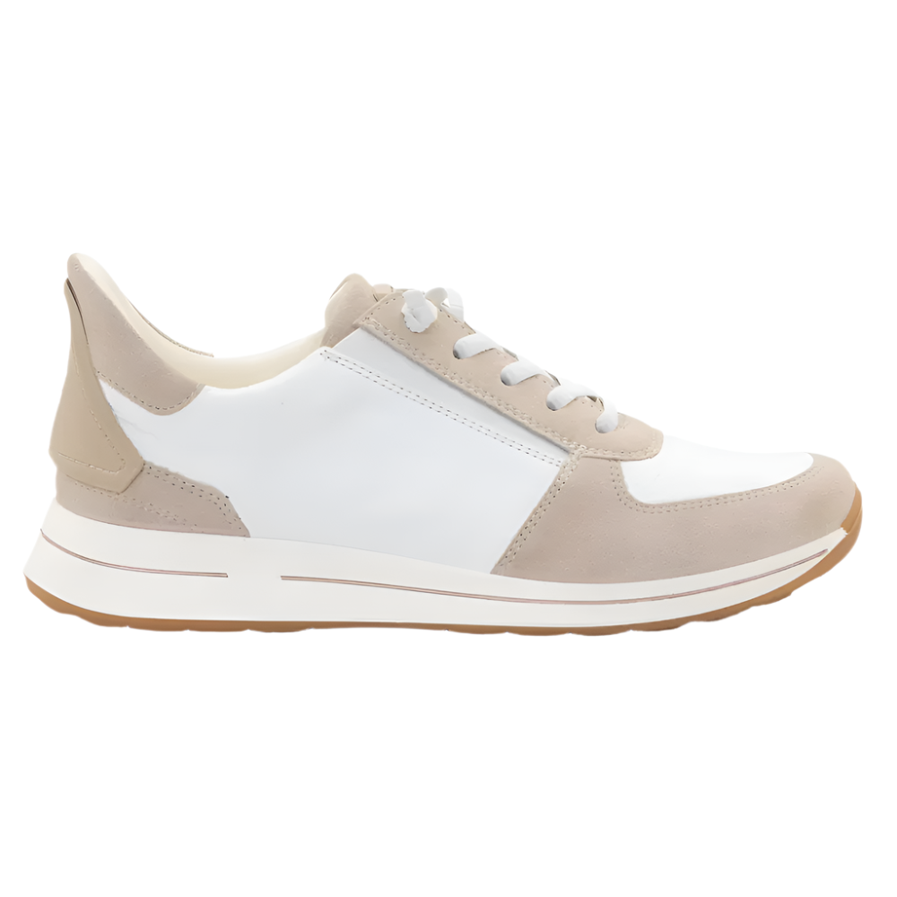 Light Gray Ara Women's Ovation Sneaker White Leather / Shellside