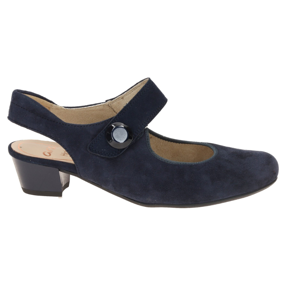 Dark Slate Gray Ara Women's Calico 2 Sling Low Heel Midnight Blue Suede