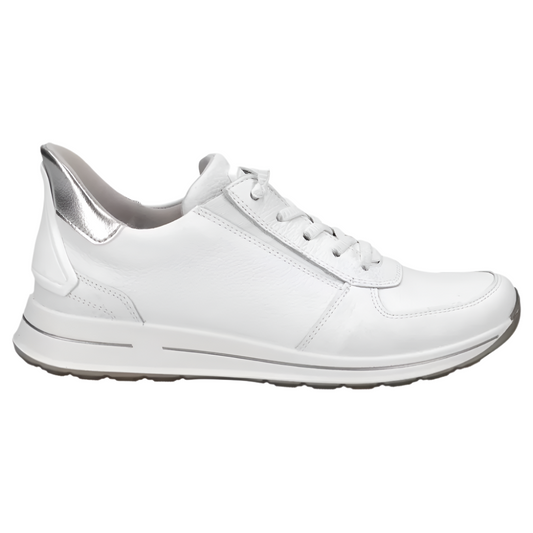 Light Gray Ara Women's Ovation Sneaker White Leather / Silver
