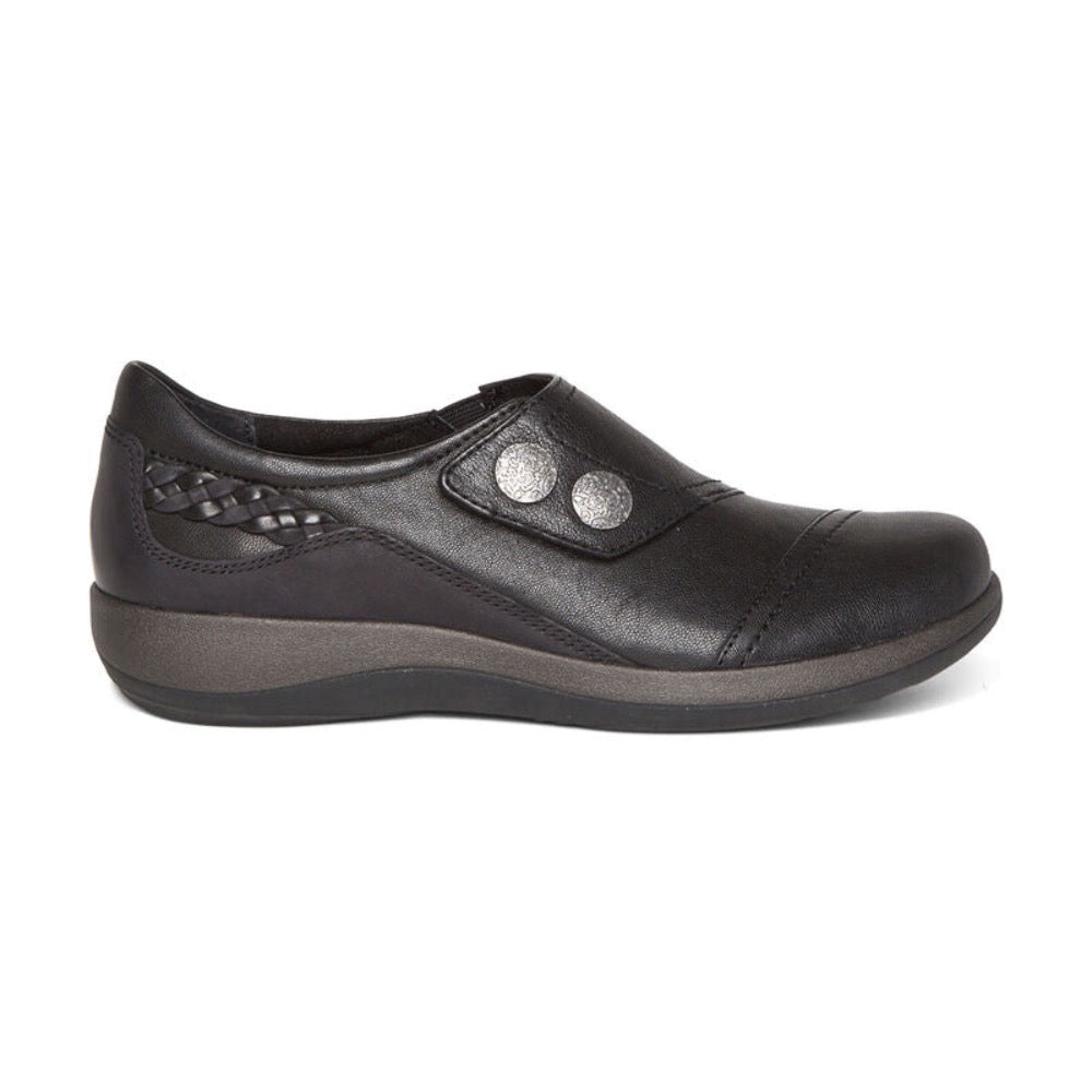 Dark Slate Gray Aetrex Women's Karina Monk Strap Black