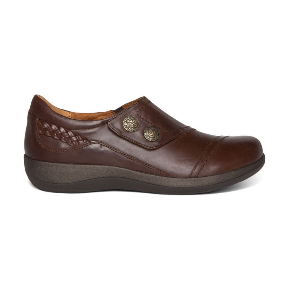 Dark Slate Gray Aetrex Women's Karina Monk Strap Brown