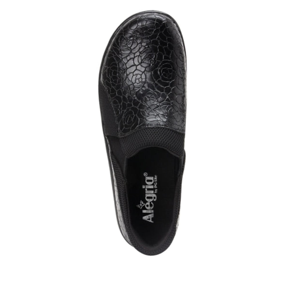 Dark Slate Gray Alegria Women's Duette Slip On Shoe Flourish Black Wide