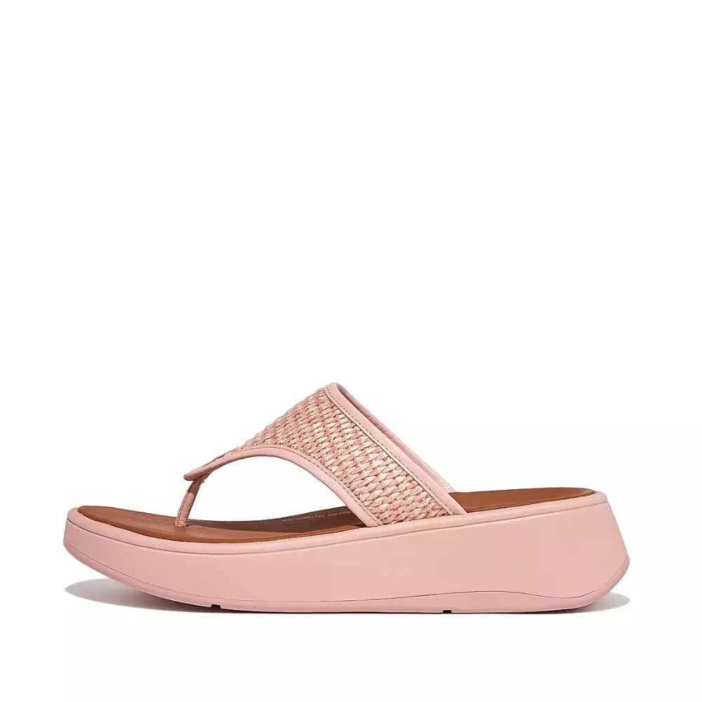 Light Pink FitFlop Women's F-Mode Woven Raffia Pink Salt