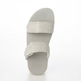 White Smoke FitFlop Women's Lulu Adjustable Shimmerlux Slides Silver