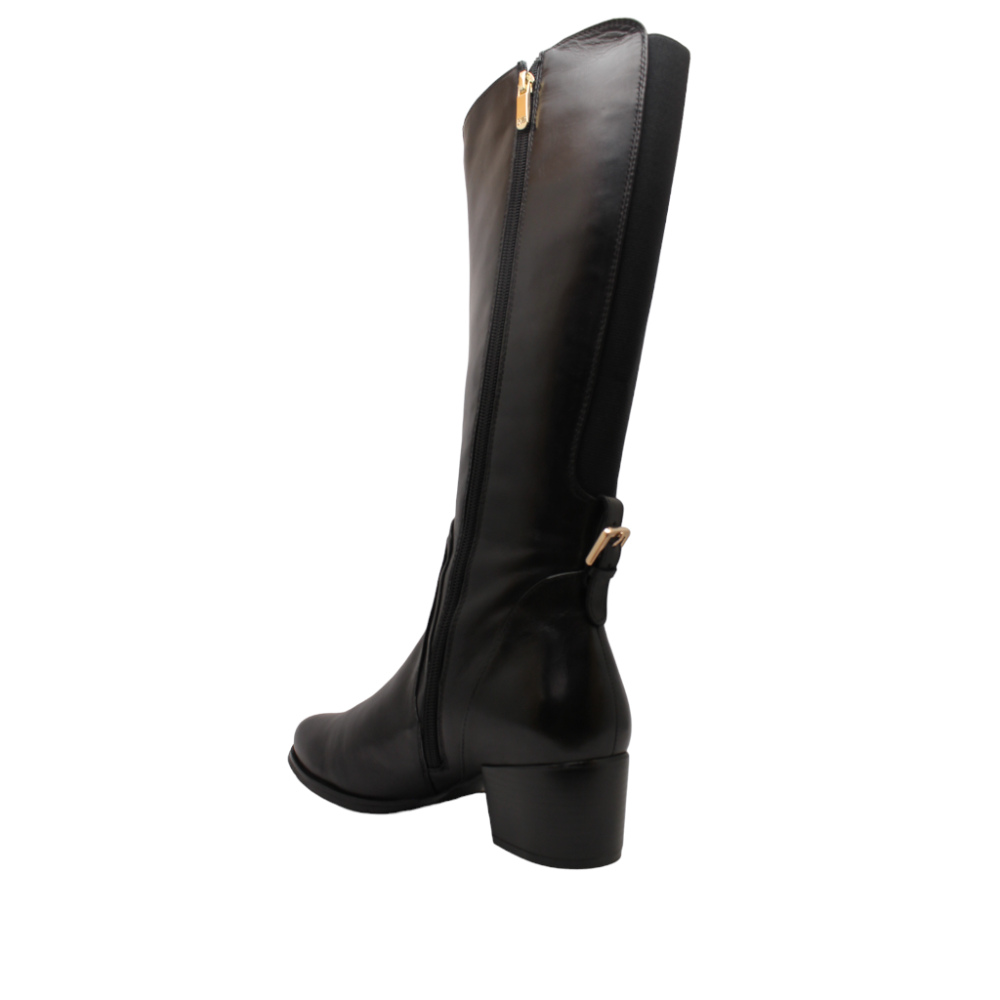 Black Regarde Le Ciel Women's Jolene-22 Knee High Boot Black Leather