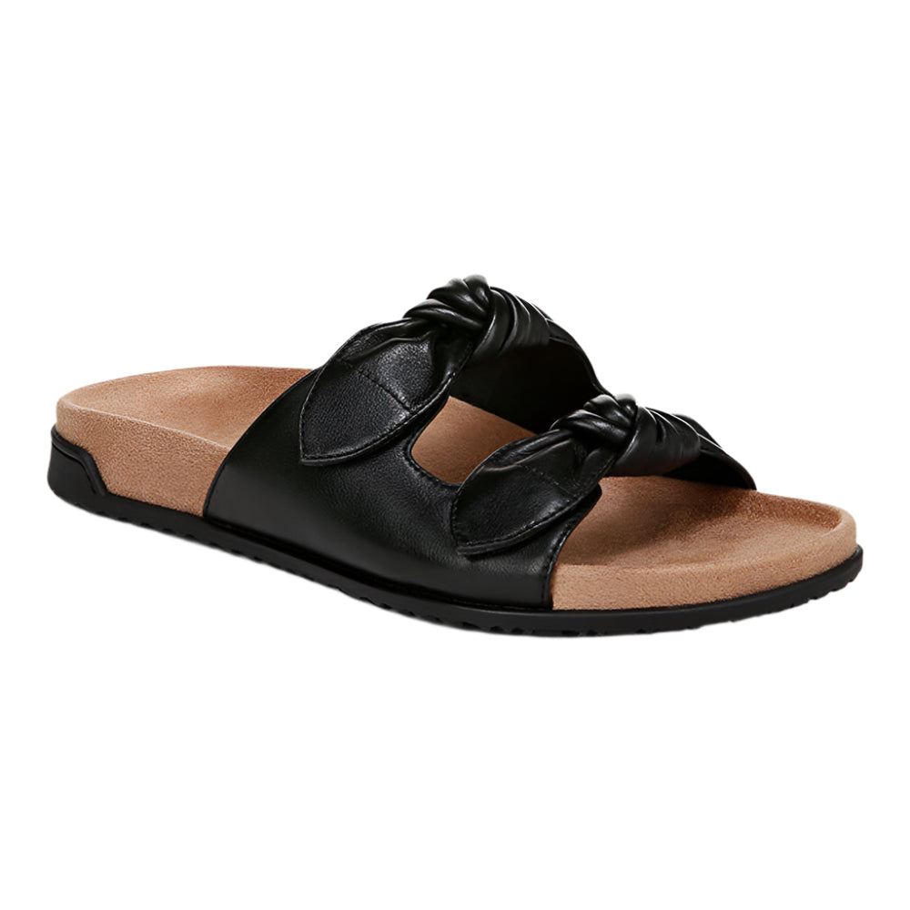 Rosy Brown Vionic Women's Elara Slip-On Sandal Black Tumbled Leather