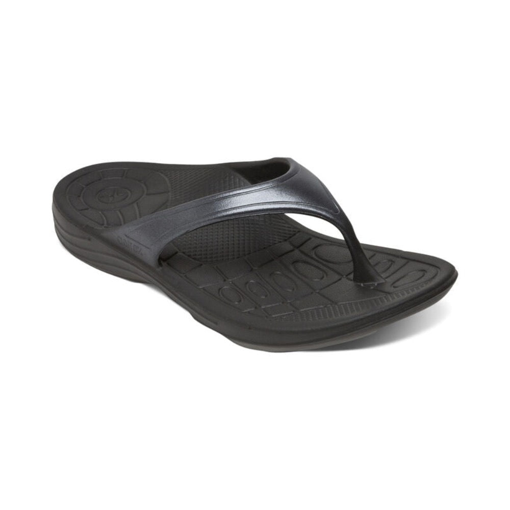Dark Slate Gray Aetrex Women's Fiji Orthotic Flips Black