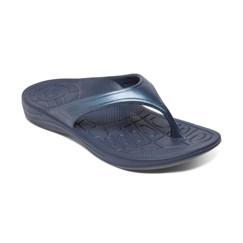 Dim Gray Aetrex Women's Fiji Orthotic Flips Navy
